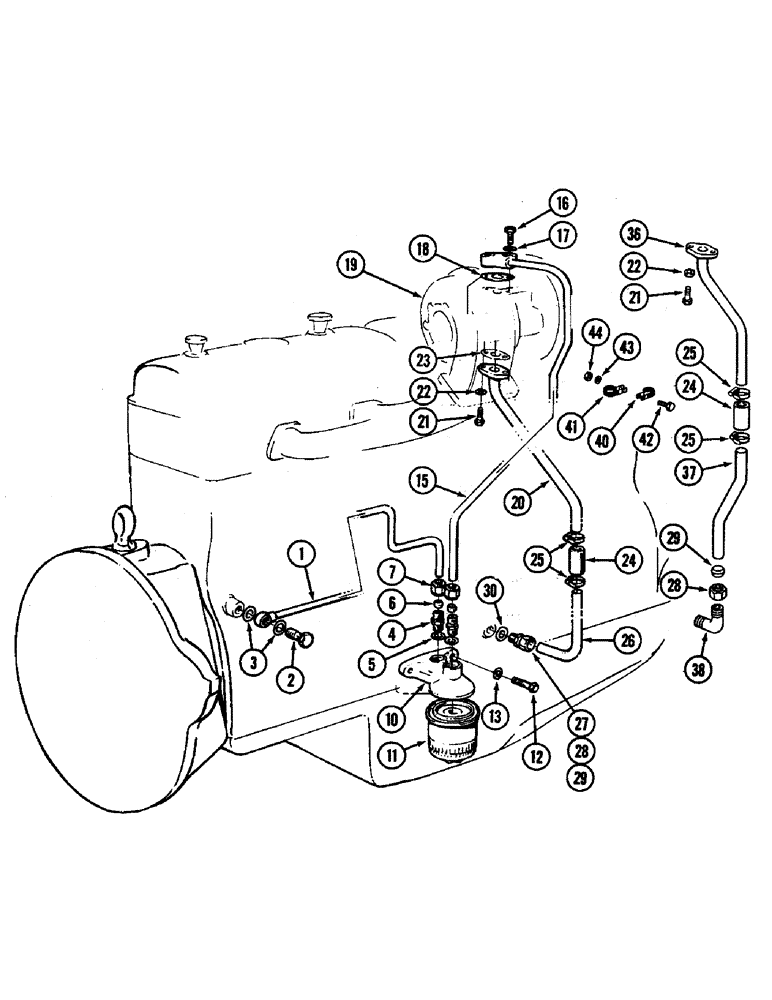 Схема запчастей Case IH 4890 - (2-20) - TURBOCHARGER LUBRICATING SYSTEM, 674 CUBIC INCH DIESEL ENGINE (02) - ENGINE