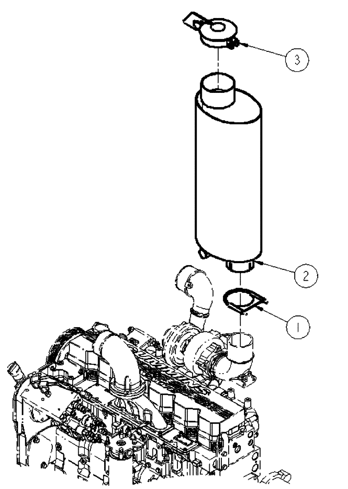 Схема запчастей Case IH SPX4410 - (03-045) - EXHAUST GROUP (01) - ENGINE