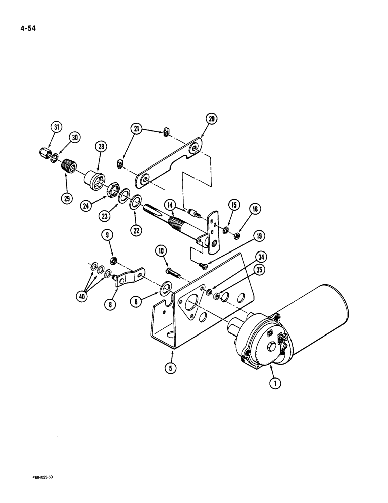 Схема запчастей Case IH 9180 - (4-54) - WIPER DRIVE ASSEMBLY FRONT WINDOWS (04) - ELECTRICAL SYSTEMS