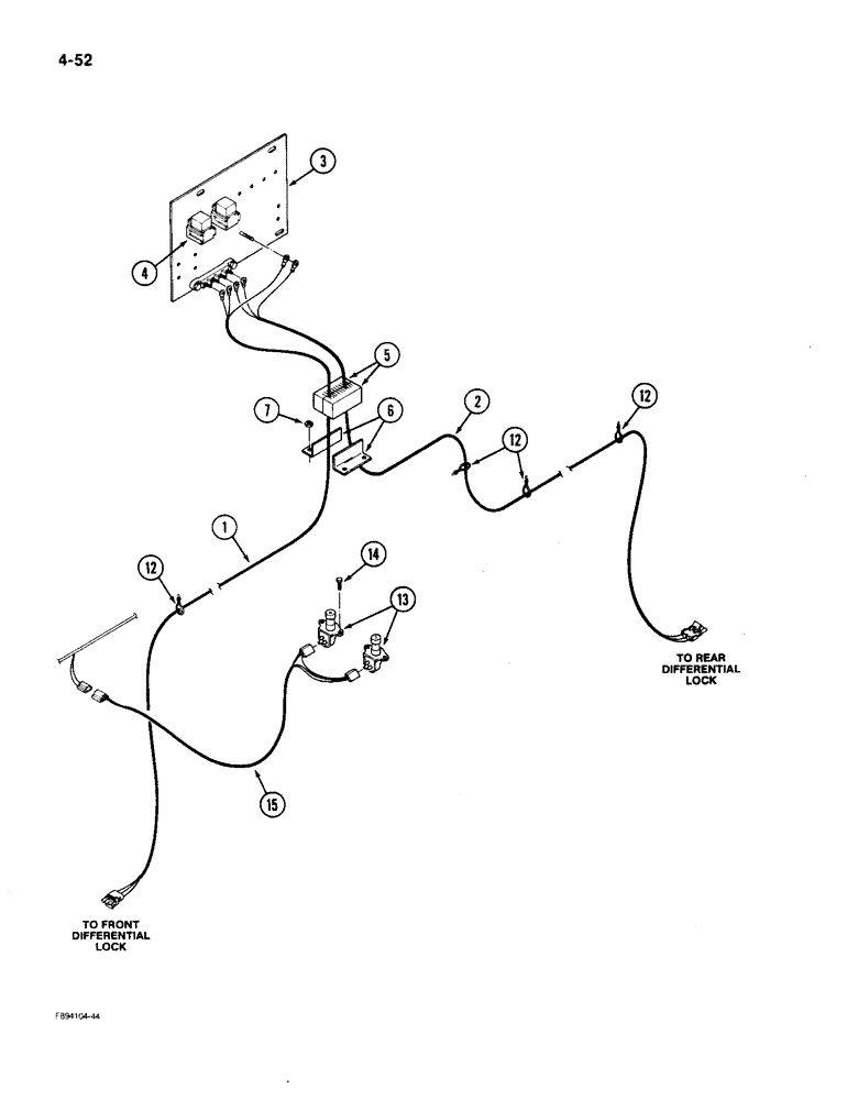 Схема запчастей Case IH 9150 - (4-52) - CONTROL TRACTION DIFFERENTIAL HARNESSES (04) - ELECTRICAL SYSTEMS