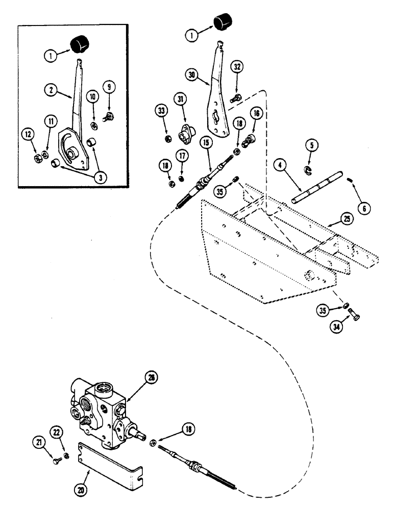 Схема запчастей Case IH 4690 - (6-220) - PTO CONTROL LINKAGE (06) - POWER TRAIN