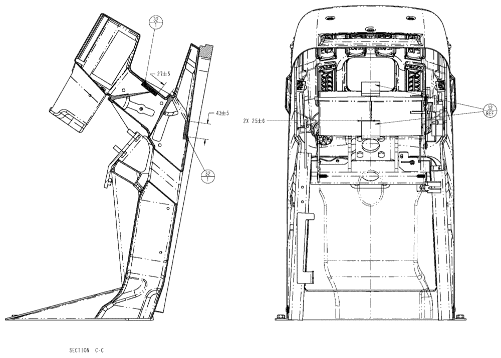 Схема запчастей Case IH TITAN 3520 - (01-025[04]) - FRONT CONSOLE, HVAC ASSEMBLY (10) - CAB