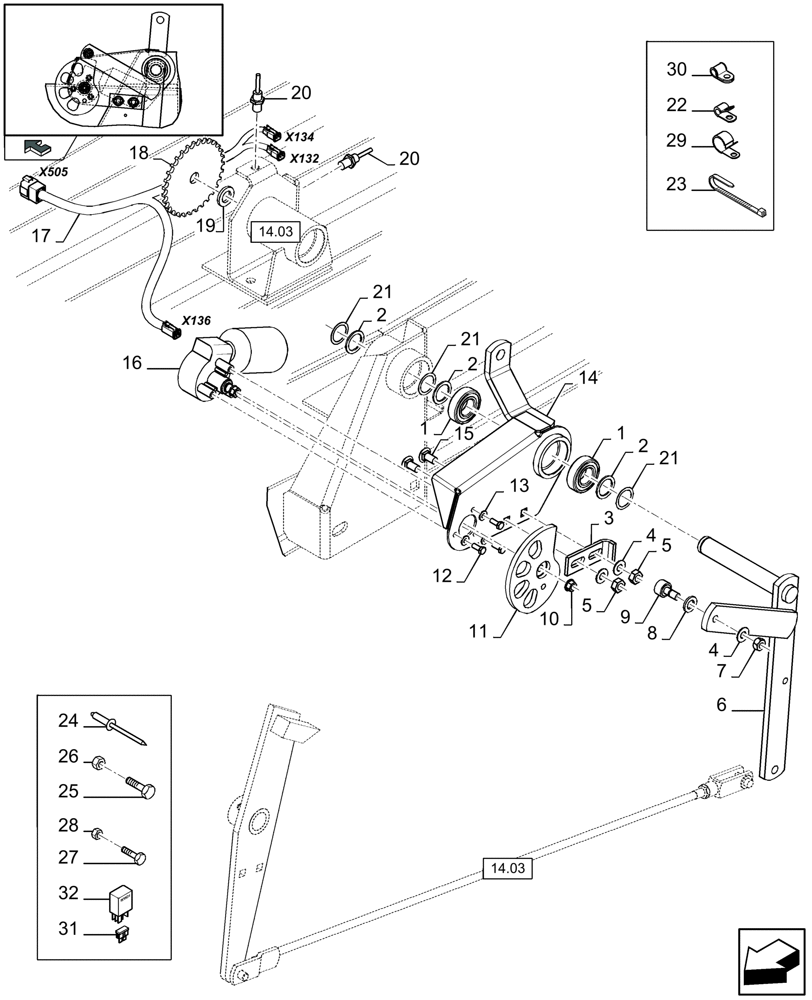 Схема запчастей Case IH LBX332S - (06.08[01]) - ELECTRONIC BALE LENGTH ADJUSTMENT - D508 (06) - ELECTRICAL SYSTEMS