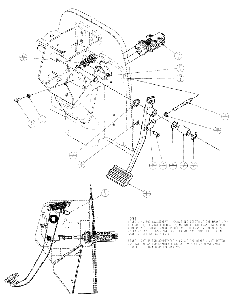 Схема запчастей Case IH SPX3320 - (01-021) - BRAKE CONTROL Cab Interior