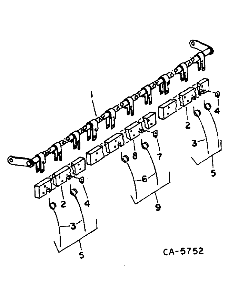 Схема запчастей Case IH 810 - (B-17) - REEL, BAT ASSY (58) - ATTACHMENTS/HEADERS