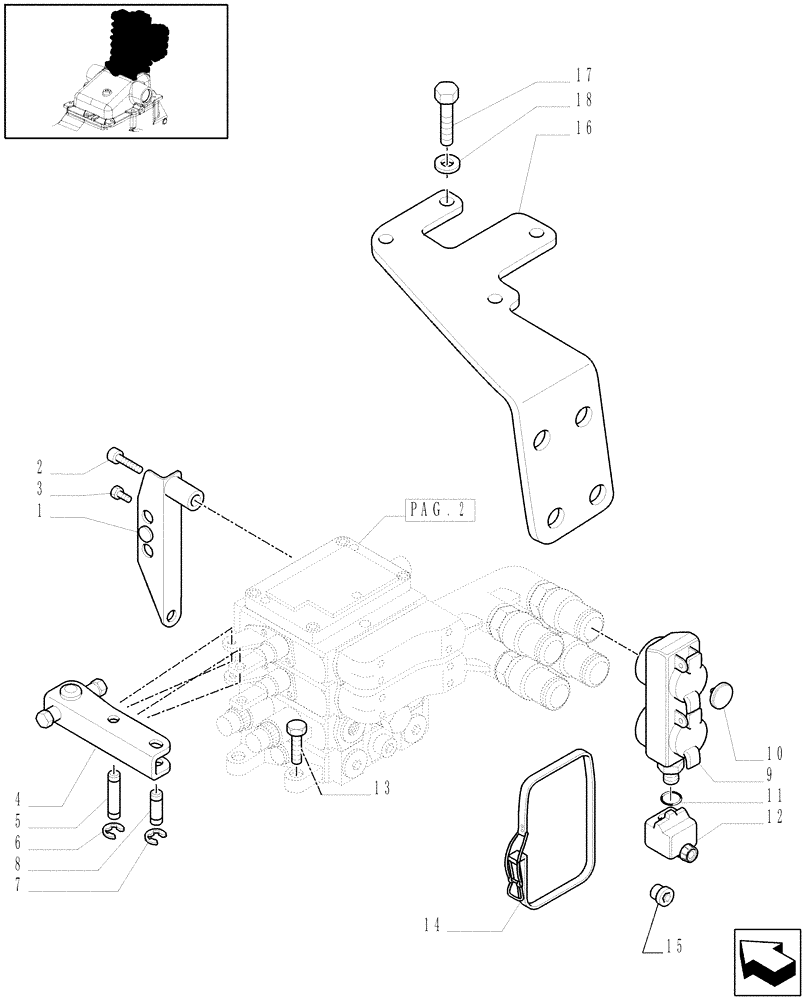 Схема запчастей Case IH MAXXUM 110 - (1.82.7/01[01]) - 2 REAR CONTROL VALVES AND RELATED PARTS FOR FD PUMP (80 L/MIN) AND EDC - C6788 (07) - HYDRAULIC SYSTEM