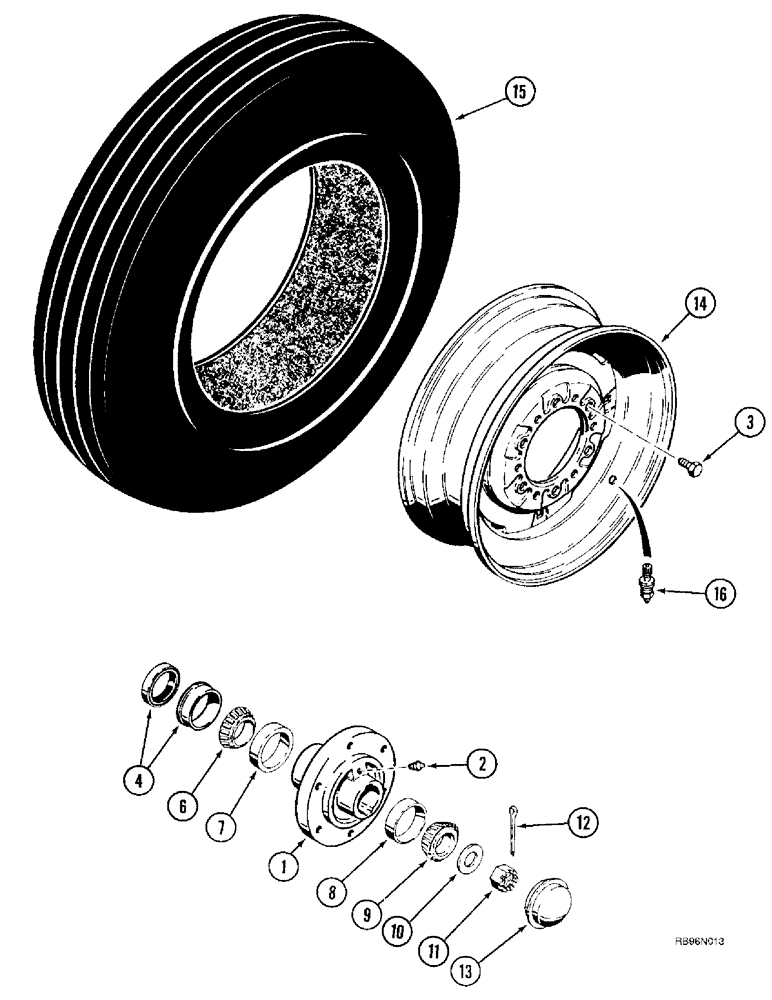 Схема запчастей Case IH 5800 - (9-66) - WHEELS AND HUBS, CASTER WHEEL (09) - CHASSIS/ATTACHMENTS