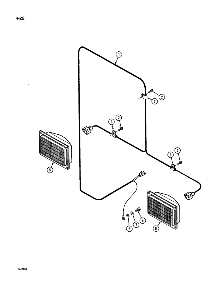 Схема запчастей Case IH 9260 - (4-022) - FRONT HEADLAMP HARNESS (04) - ELECTRICAL SYSTEMS