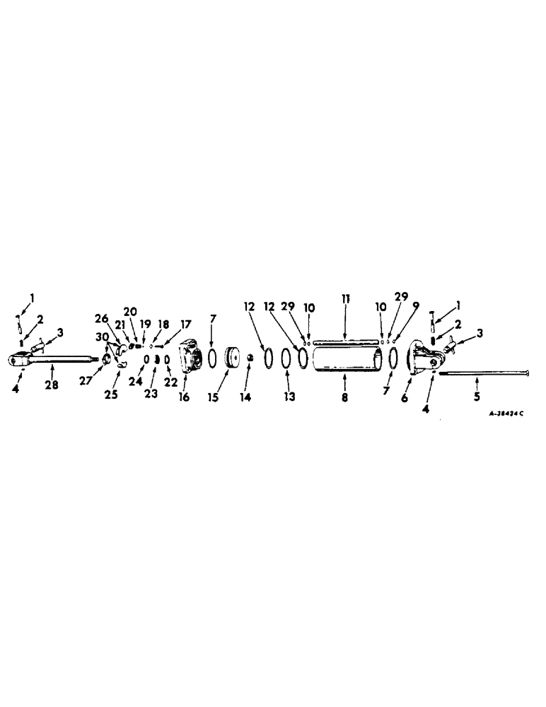 Схема запчастей Case IH 70 - (F-35) - HYDRAULIC CYLINDER, FOR TRACTORS WITH 1/2 IN. PIPE THREAD HYDRAULIC OUTLETS 