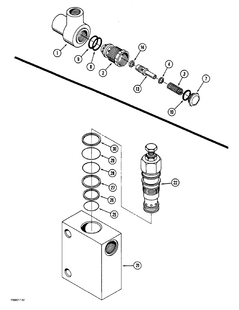 Схема запчастей Case IH STEIGER - (8-38) - HYDRAULIC RELIEF VALVE (08) - HYDRAULICS