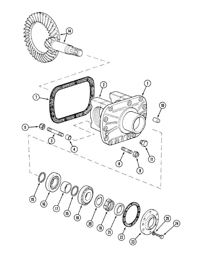 Схема запчастей Case IH 1394 - (5-160) - FRONT AXLE DIFFERENTIAL HOUSING, VEGETABLE SPECIAL (05) - STEERING