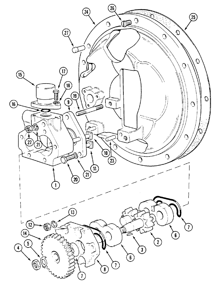 Схема запчастей Case IH 1294 - (8-214) - HYDRAULIC PUMP (08) - HYDRAULICS