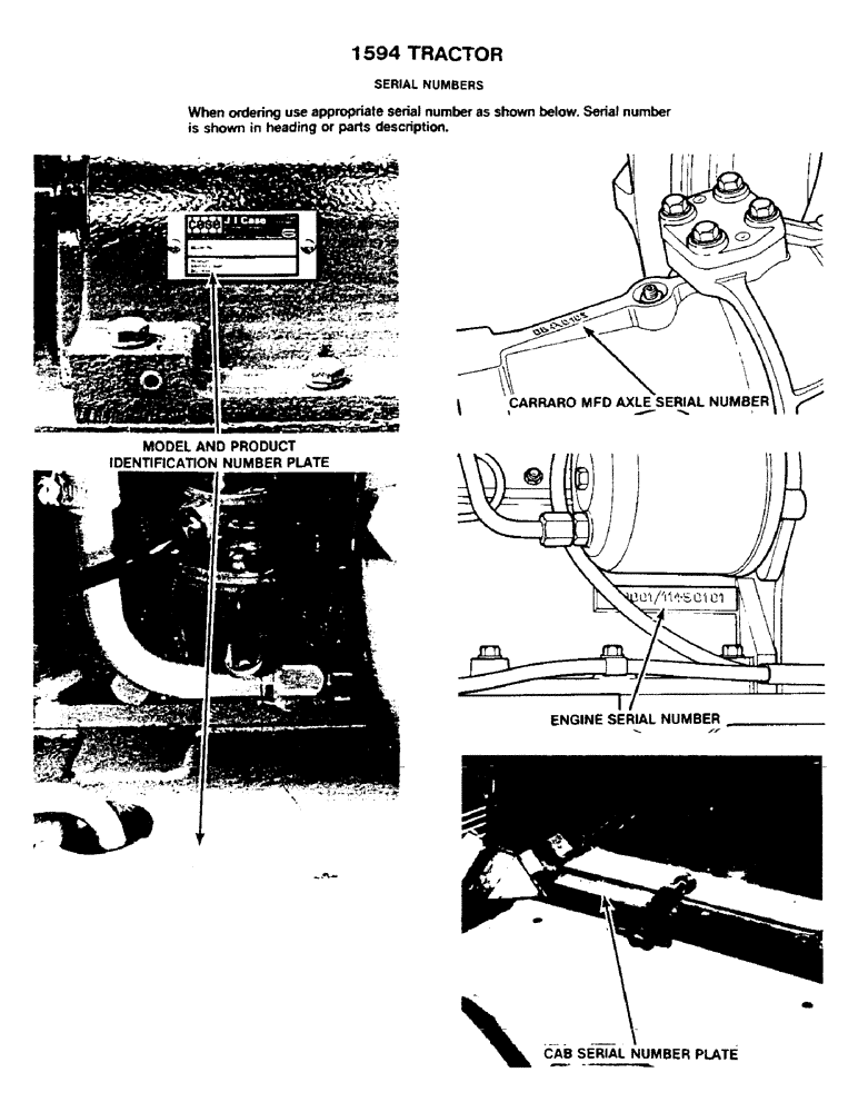 Схема запчастей Case IH 1594 - (1G) - SERIAL NUMBERS (00) - PICTORIAL INDEX