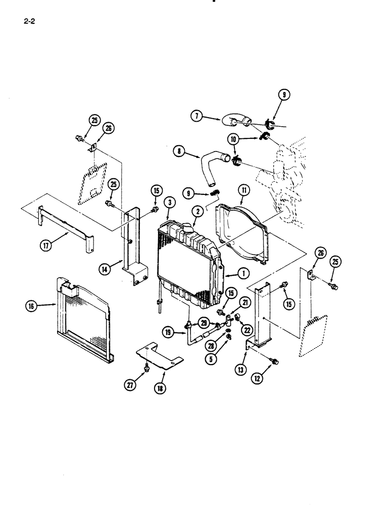 Схема запчастей Case IH 235 - (2-02) - RADIATOR AND ATTACHING PARTS (02) - ENGINE