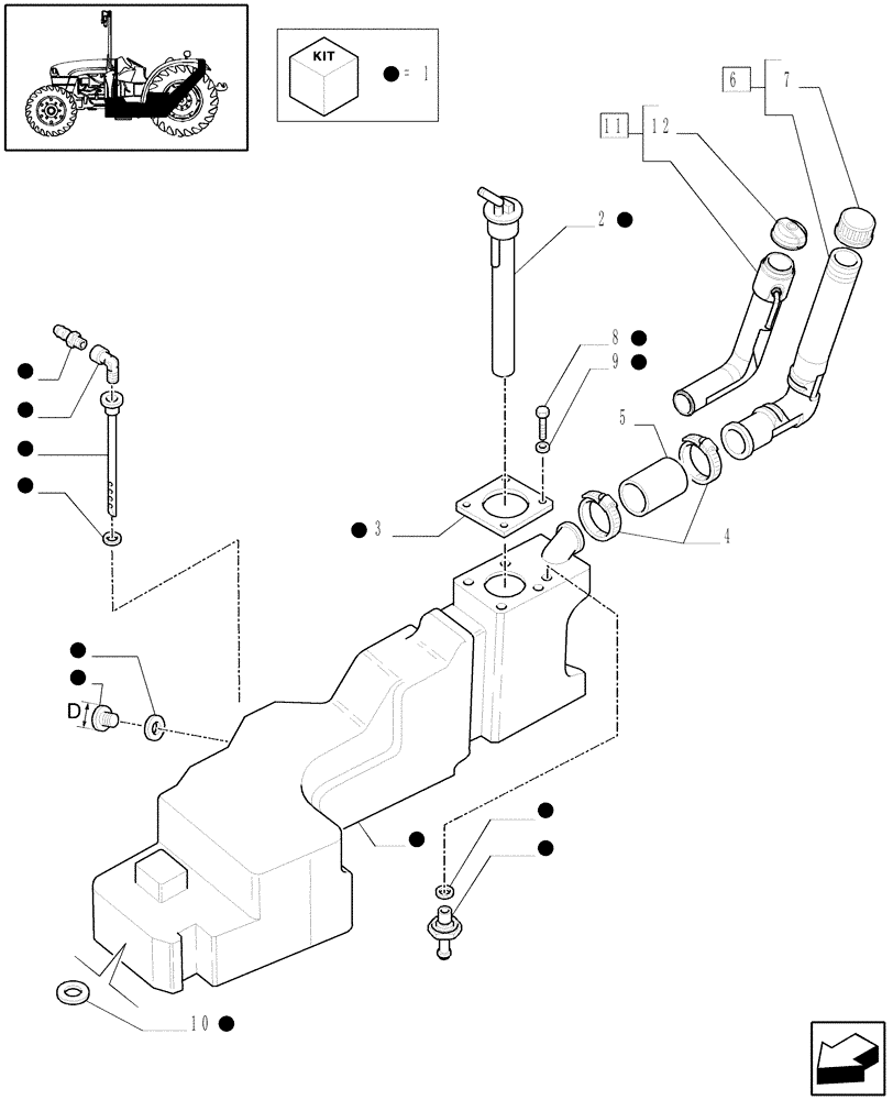 Схема запчастей Case IH JX1070C - (1.14.0/02[01A]) - (VAR.132/1) FUEL TANK GUARD (JAPAN) - D5540 (02) - ENGINE EQUIPMENT