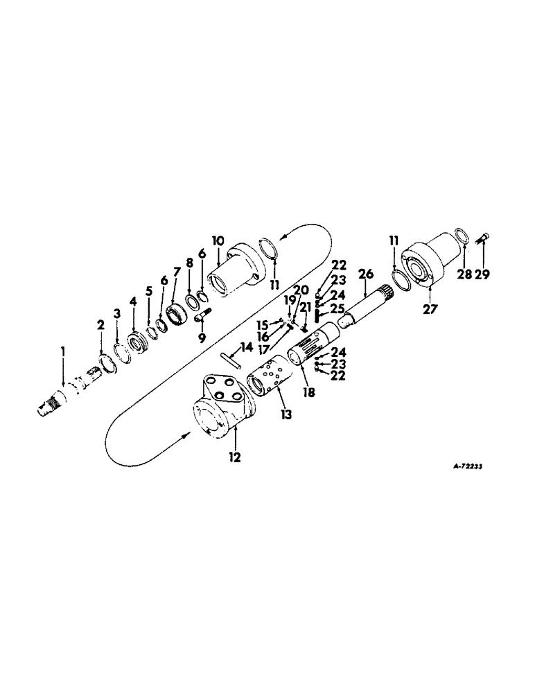 Схема запчастей Case IH 2504 - (180) - STEERING MECHANISM, POWER STEERING UNIT, FARMALL TRACTORS WITH ADJUSTABLE WIDE TREAD FRONT AXLE Steering Mechanism