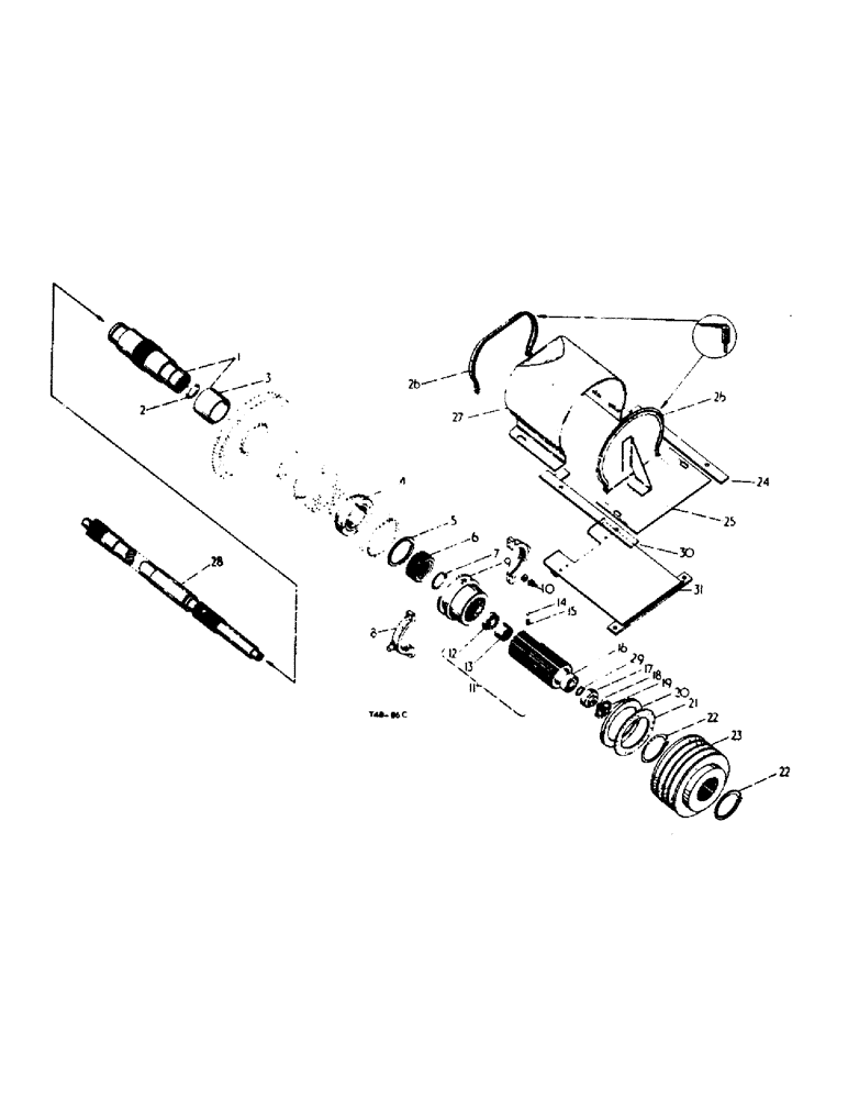 Схема запчастей Case IH 354 - (6-66) - ATTACHMENTS, MOWER DRIVE GEARS AND SHAFTS, TWO SPEED, A.B., MOWER DRIVE ATTACHMENTS Attachments