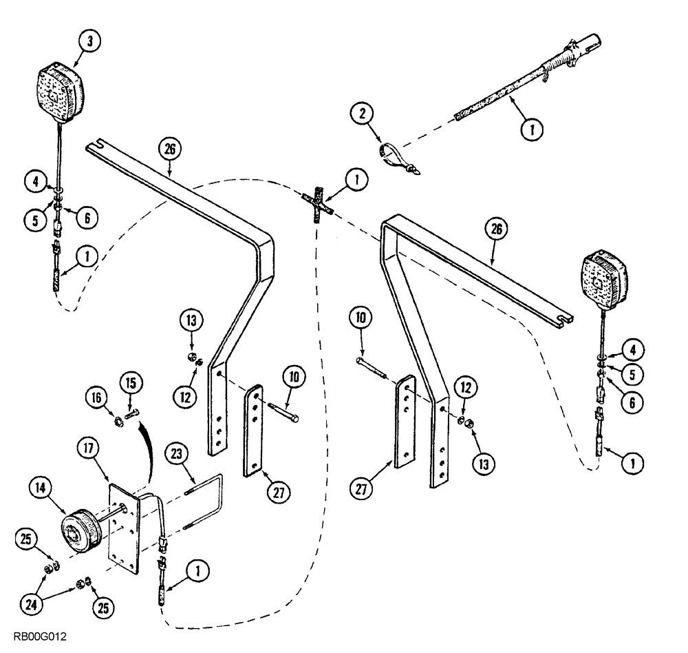 Схема запчастей Case IH 5850 - (04-06) - WIRING HARNESS AND LAMP MOUNTING, VERTICAL FOLD AND DOUBLE FOLD (04) - ELECTRICAL SYSTEMS