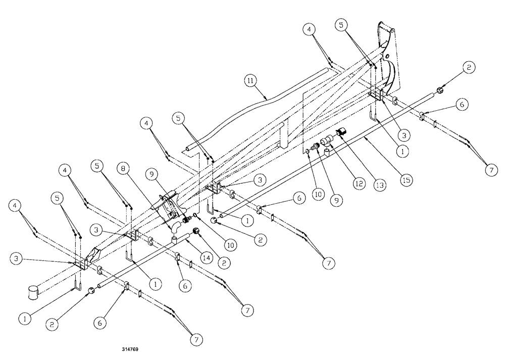 Схема запчастей Case IH SPX3200B - (169) - NOZZLE SPACING, 90 OUTER BOOM - 20" (78) - SPRAYING