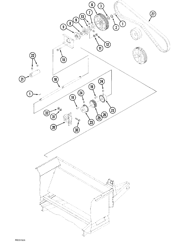 Схема запчастей Case IH 1500-SERIES - (09-38) - BELT DRIVE 