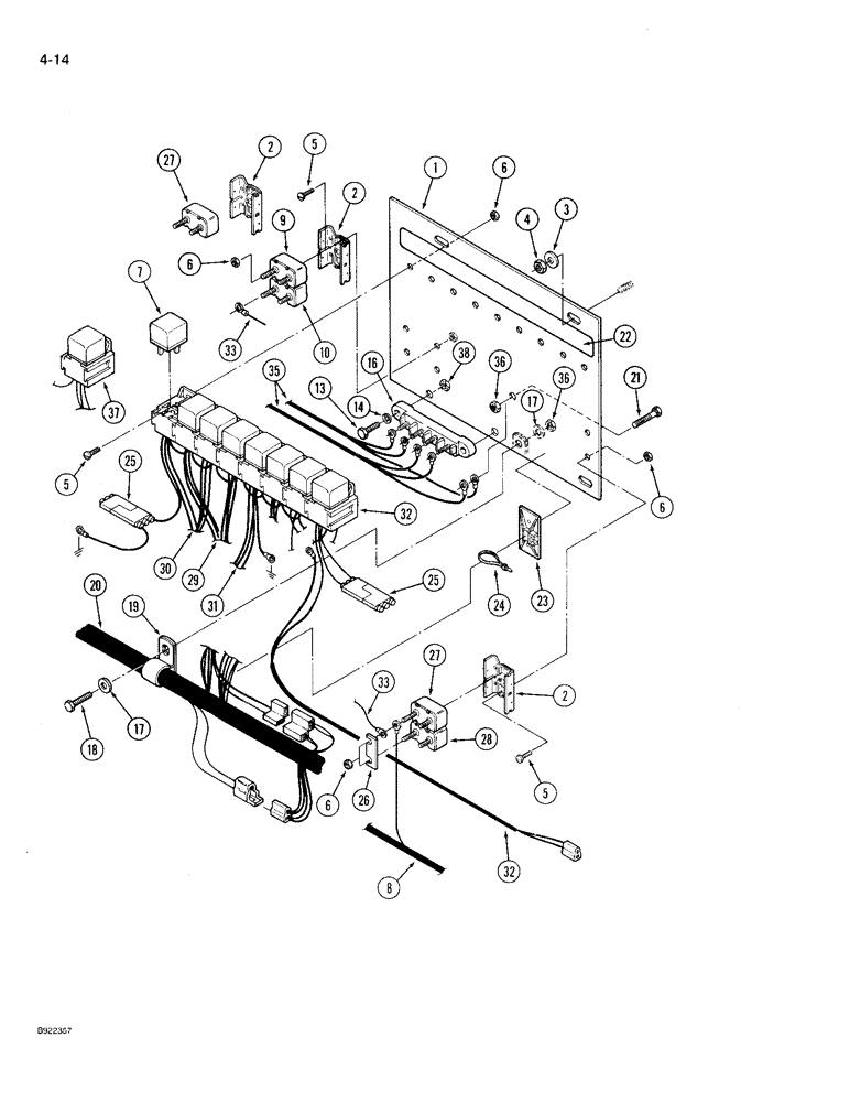 Схема запчастей Case IH 9230 - (4-014) - SYSTEM CIRCUIT BREAKERS (04) - ELECTRICAL SYSTEMS