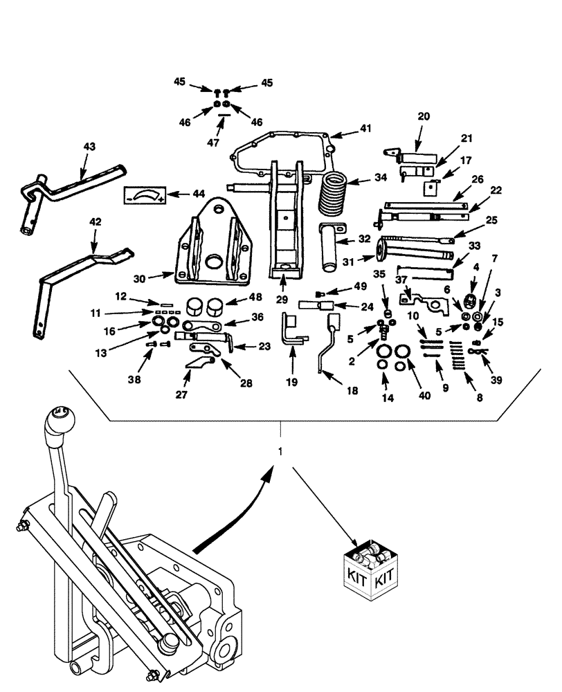 Схема запчастей Case IH D45 - (07.04) - HYDRAULIC DRAFT CONTROL KIT (07) - HYDRAULIC SYSTEM