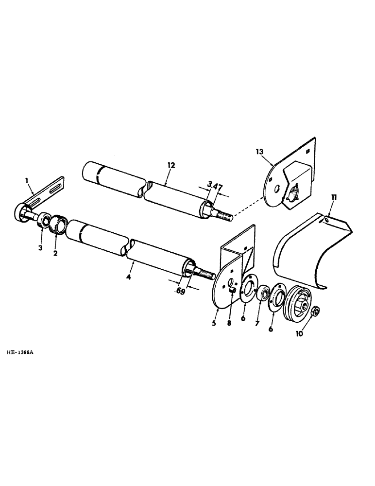 Схема запчастей Case IH 230 - (16-08) - PLATFORM, CONVEYOR DRIVE ROLLER AND SHIELD Platform