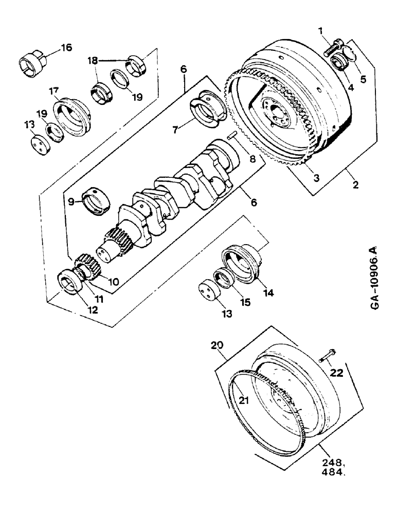 Схема запчастей Case IH D-179 - (07-02) - CRANKSHAFT, 3 CYLINDER 