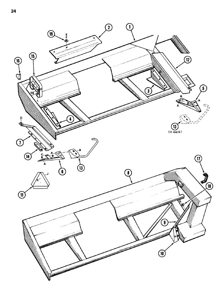 Схема запчастей Case IH 742 - (24) - MAIN FRAMES 