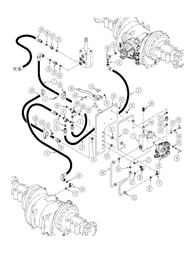 Схема запчастей Case IH STX375 - (08-17) - AXLE HYDRAULICS PARK BRAKE CIRCUIT QUADTRAC, WITHOUT DIFFERENTIAL LOCKS (08) - HYDRAULICS