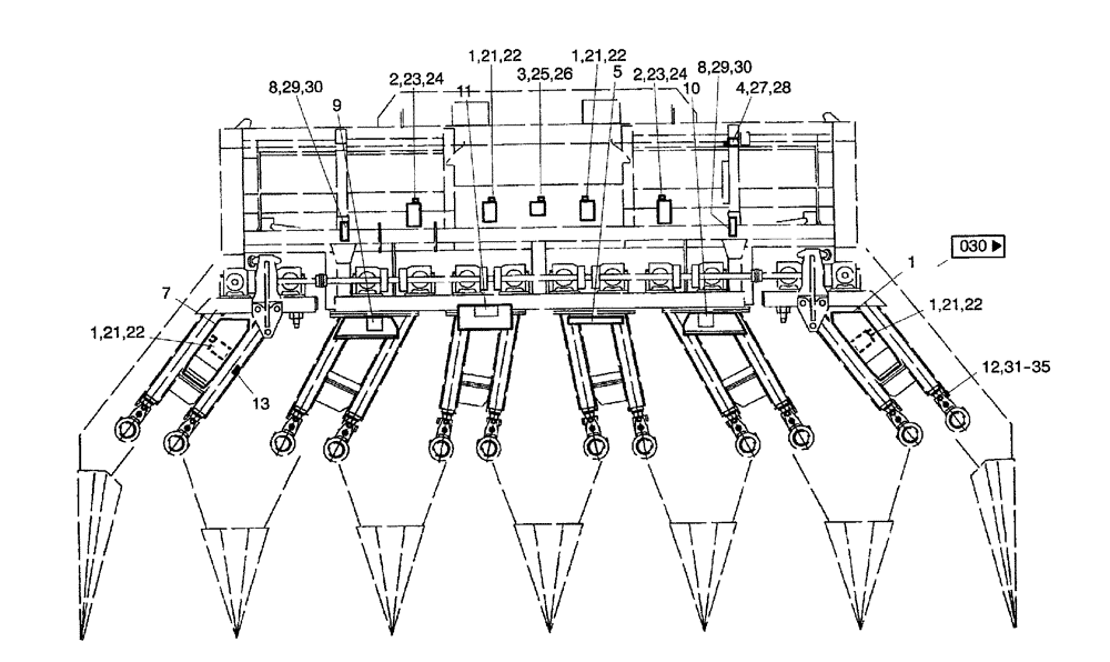 Схема запчастей Case IH 683 - (0029) - CENTRAL LUBRICATION SYSTEM (71) - LUBRICATION SYSTEM