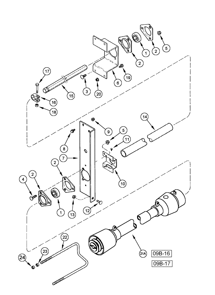 Схема запчастей Case IH 1010 - (09B-12) - KNIFE JACKSHAFT DRIVE - 17.5 AND 20.0 FOOT HEADERS (09) - CHASSIS/ATTACHMENTS