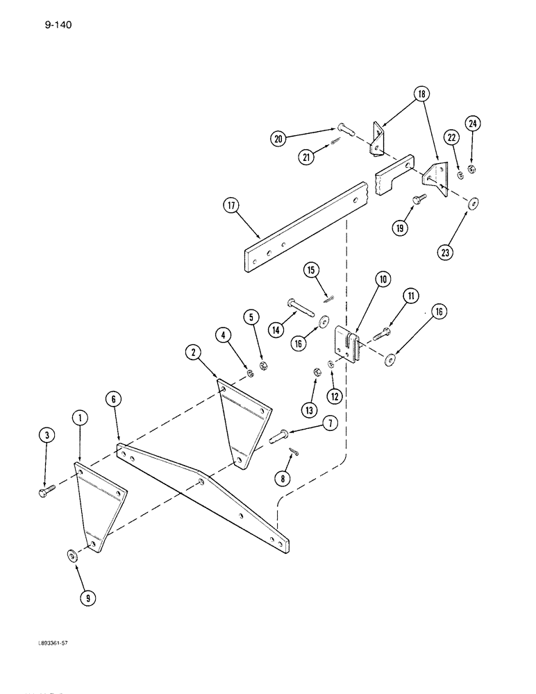 Схема запчастей Case IH 6300 - (9-140) - REAR SUSPENSION PRESS WHEEL GANG, 16 X 6 (09) - CHASSIS/ATTACHMENTS