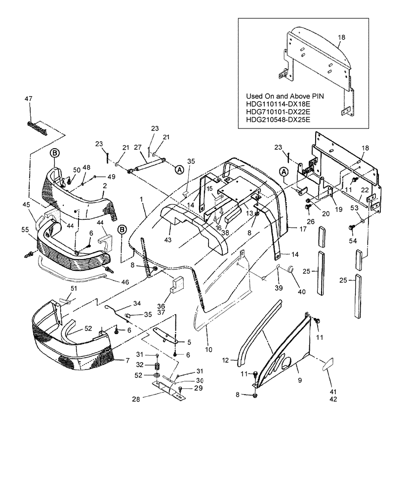 Схема запчастей Case IH DX18E - (08.02) - HOOD & RELATED PARTS (08) - SHEET METAL