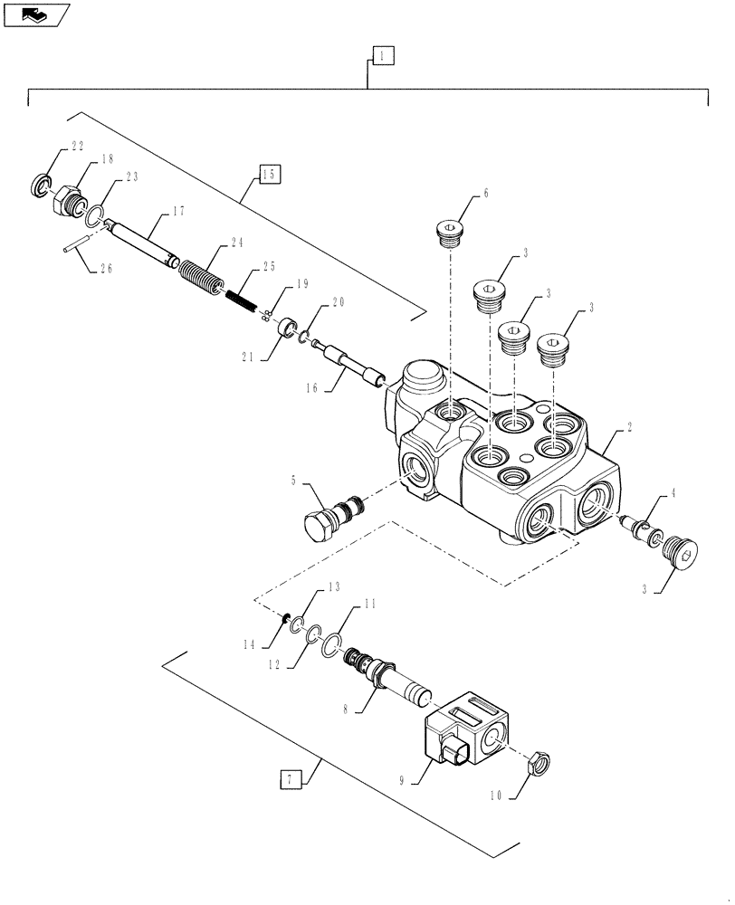 Схема запчастей Case IH STEIGER 350 - (33.110.09) - PARKING BRAKE - VALVE COMPONENTS, TOW/PARK BRAKE (EUROPE) (33) - BRAKES & CONTROLS