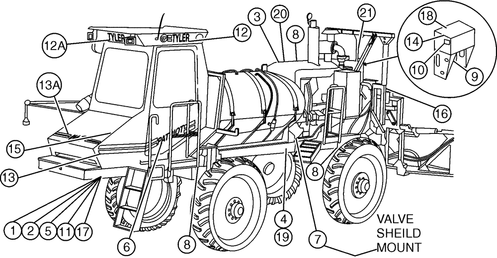 Схема запчастей Case IH PATRIOT NT - (09-001) - DECALS-EXTERIOR (13) - DECALS