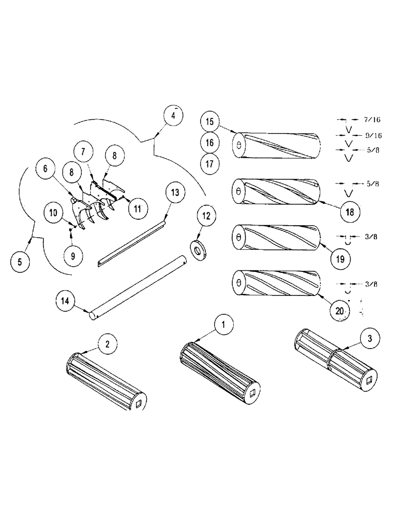 Схема запчастей Case IH 2000 - (E23) - METERING ROLL ASSEMBLIES 