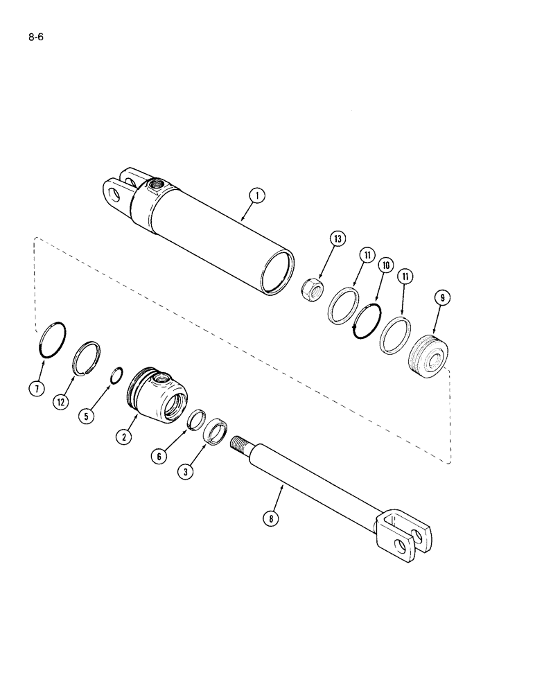 Схема запчастей Case IH 125 - (8-6) - WELDED HYDRAULIC CYLINDER 