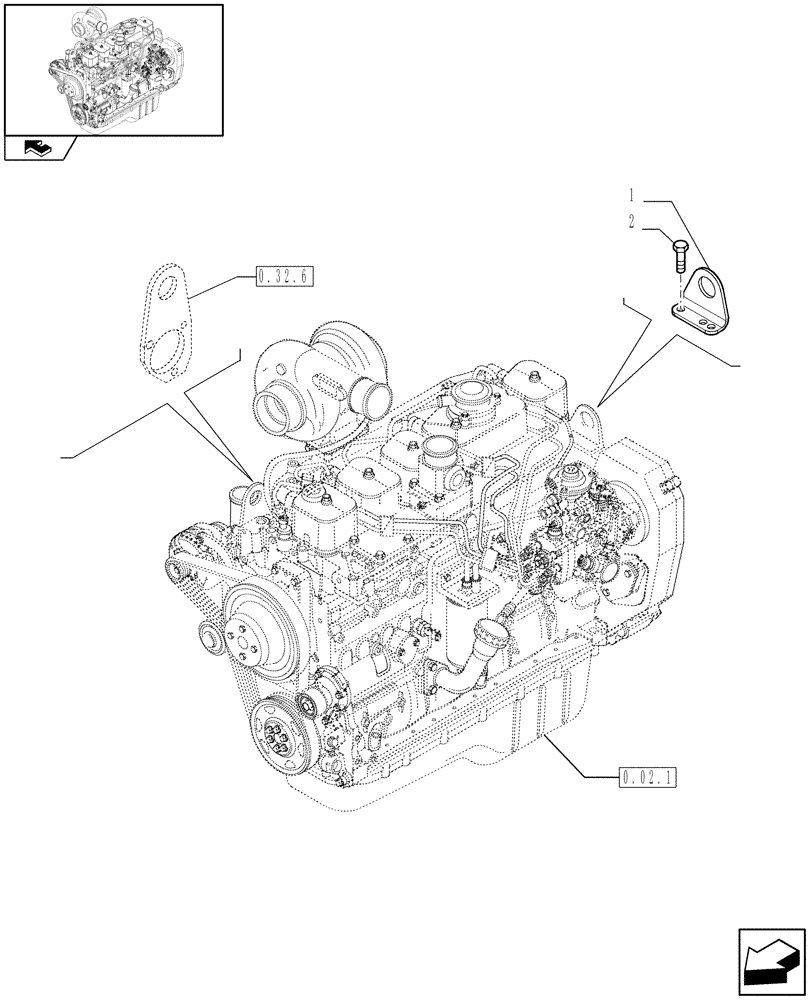 Схема запчастей Case IH F4GE9684C J601 - (0.45.0) - HOOKS - ENGINE (2852182) 