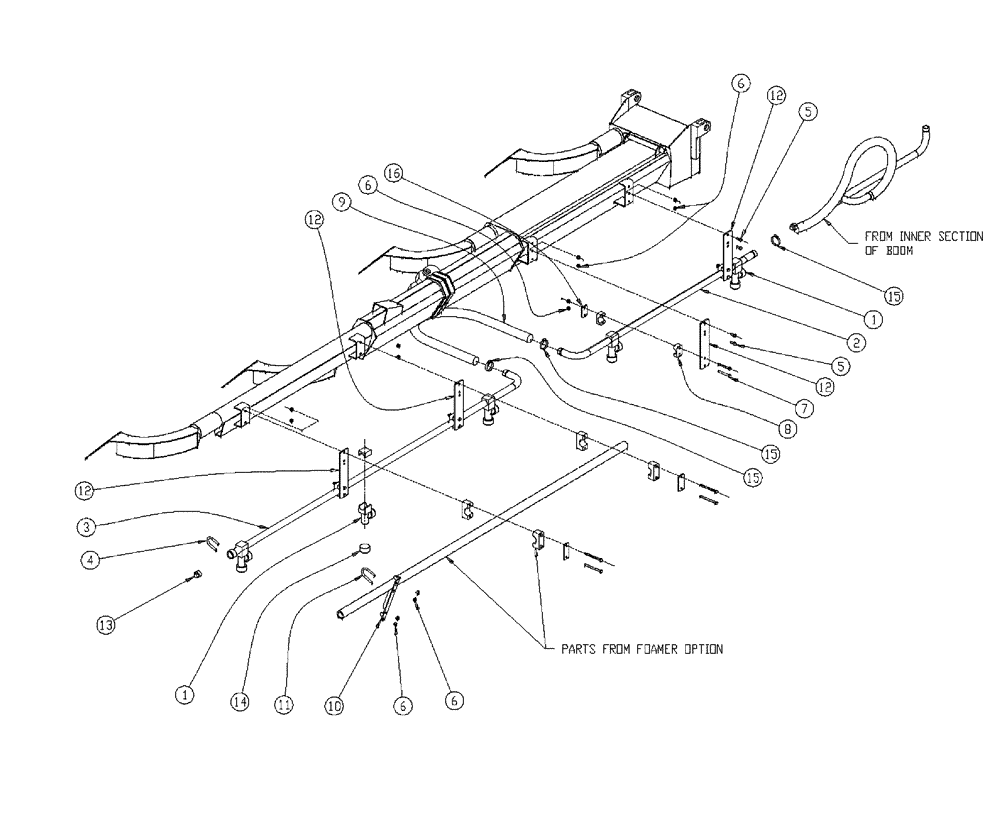 Схема запчастей Case IH 438 - (18-001) - BOOM PLUMBING, 2.5, RH, OUTER Wet Kit