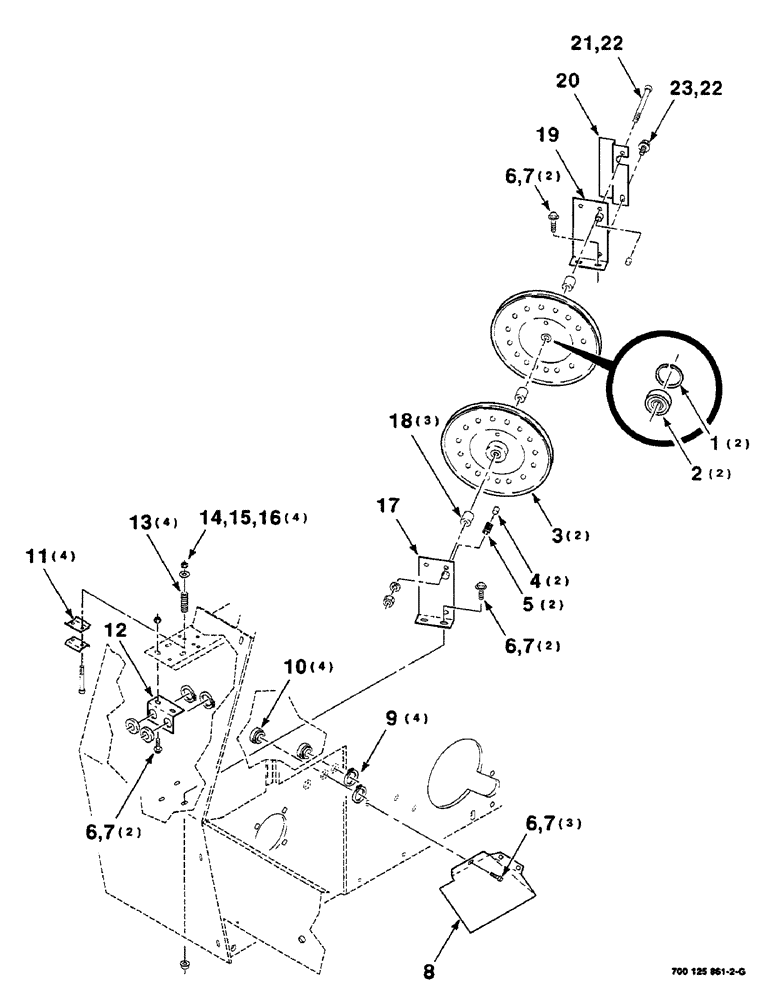 Схема запчастей Case IH 8455 - (6-06) - THREADER PULLEY AND GUIDE ASSEMBLIES (TWINE) (14) - BALE CHAMBER