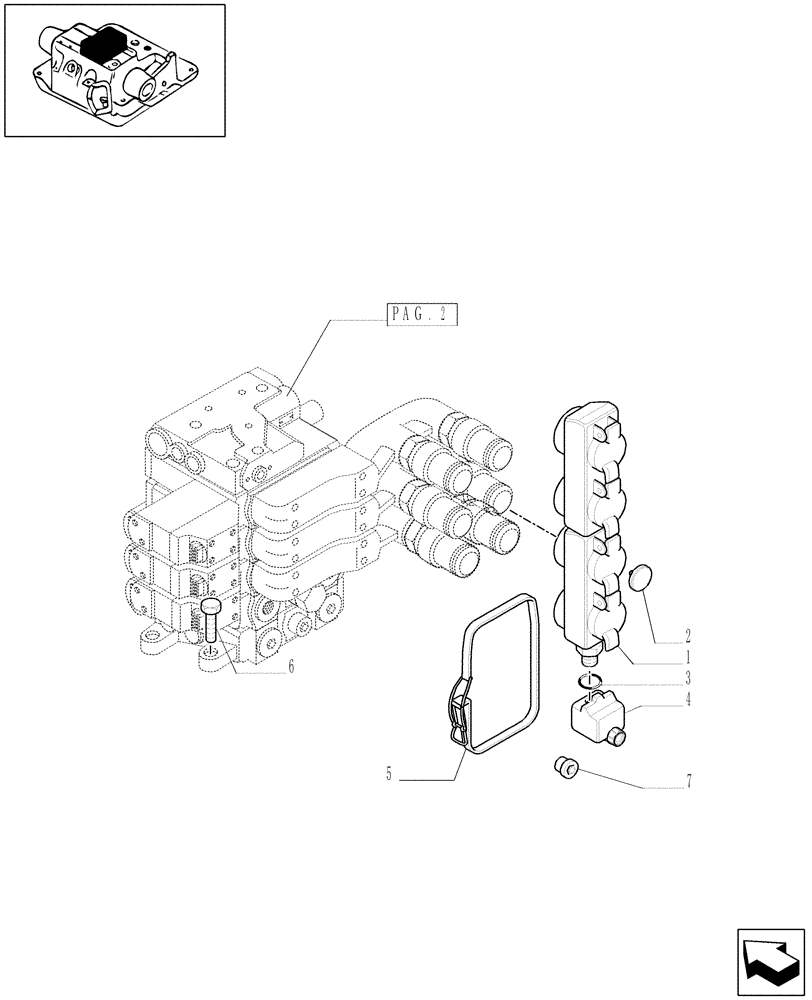 Схема запчастей Case IH MXU115 - (1.82.7/49[01]) - (VAR.015) 3 "CCLS" (EDC) ELECTRONIC CONTROL VALVES AND ASSOCIATED PARTS (07) - HYDRAULIC SYSTEM