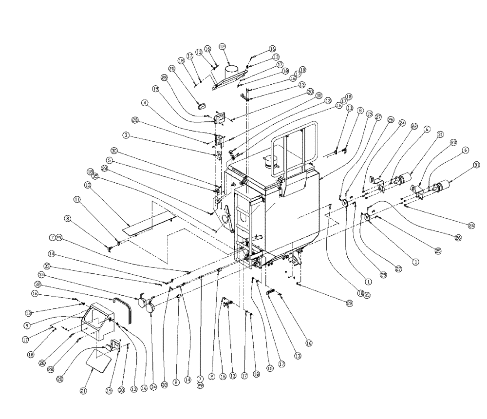 Схема запчастей Case IH 438 - (05-010) - TRIPLE BIN PARTS GROUP Bin Group