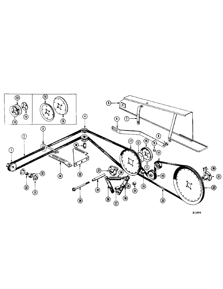 Схема запчастей Case IH 950 - (088) - REEL AND REEL JACKSHAFT DRIVE 