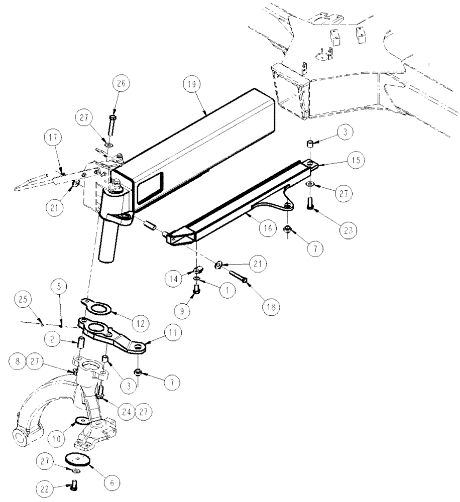 Схема запчастей Case IH SPX3200 - (04-015) - AXLE ASSEMBLY-STEER LF Suspension & Frame