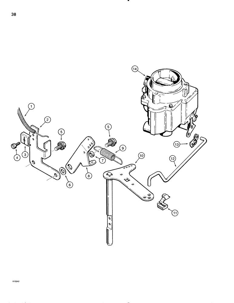 Схема запчастей Case IH 1816C - (038) - ENGINE THROTTLE LINKAGE AND GOVERNOR (03) - FUEL SYSTEM