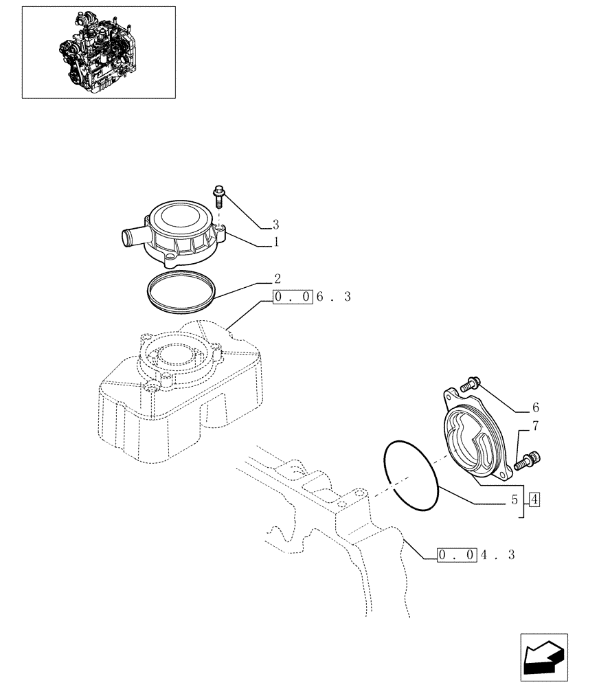 Схема запчастей Case IH MXU115 - (0.04.5) - BREATHER ENGINE (01) - ENGINE