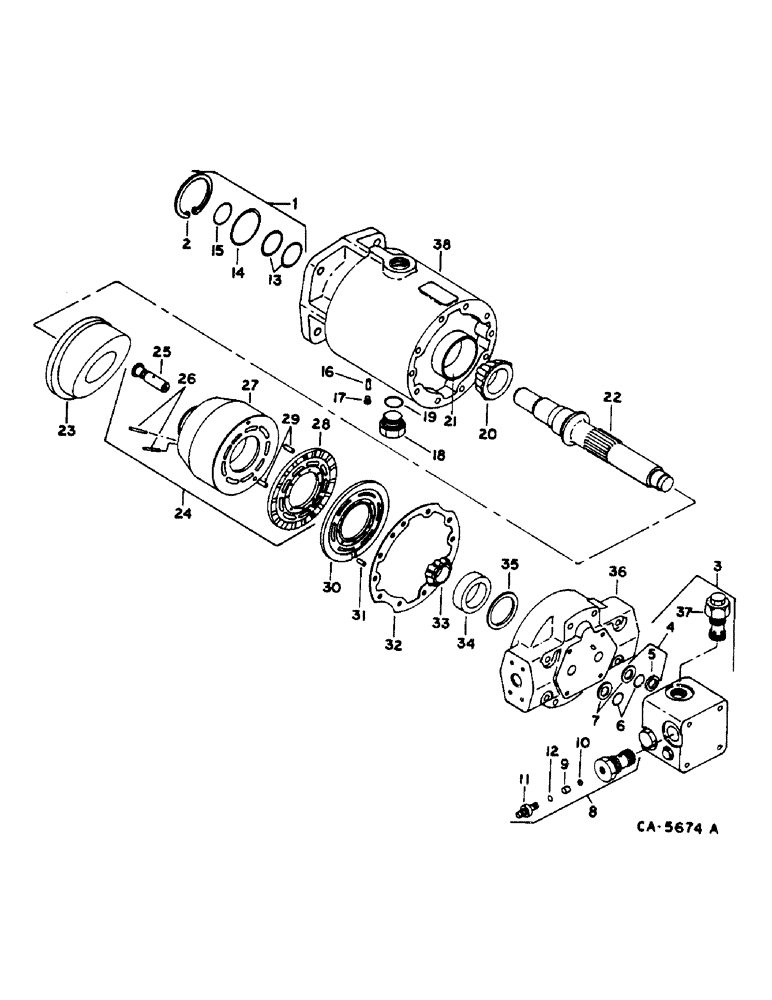 Схема запчастей Case IH 1460 - (10-053) - HYDROSTATIC MOTOR, EATON (07) - HYDRAULICS