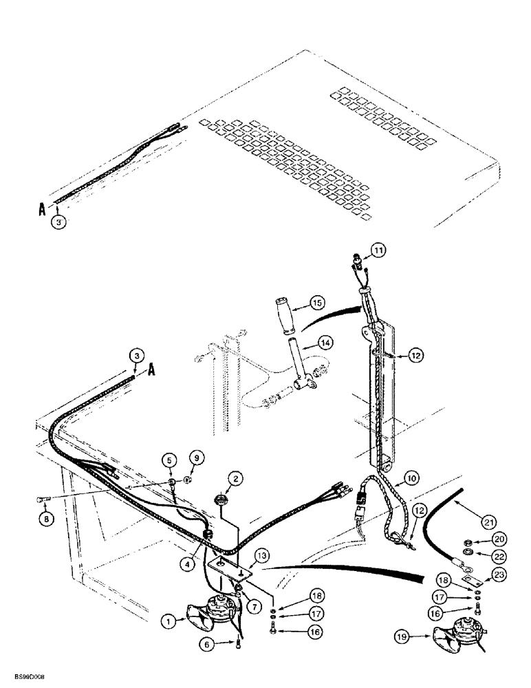 Схема запчастей Case IH 1838 - (4-14) - HORN (04) - ELECTRICAL SYSTEMS