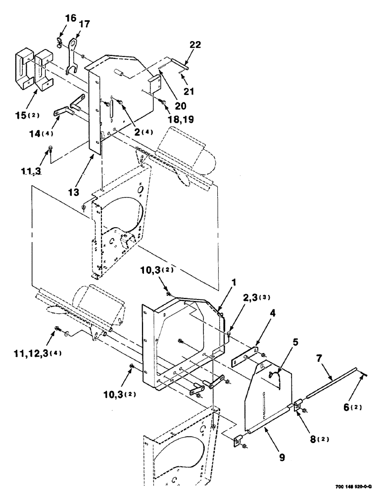 Схема запчастей Case IH RS451 - (7-32) - MESH WRAP FRAME ASSEMBLY, UPPER (12) - MAIN FRAME